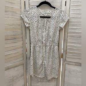 Button-down silky spotted dress